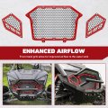 Elitewill Aluminum Front And Side Mesh Grille Full Kit With Red Powder Coating Fit For Polariszr Pro R Turbo R