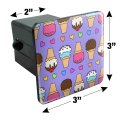Graphics More Ice Cream Pattern With Rainbow Hearts Tow Trailer Hitch Cover Plug Insert
