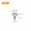 Uxcell St2 6x6mm Phillips Pan Head Self-tapping Screw With Washer 100pcs 304 Stainless Steel Wood Full Thread Silver