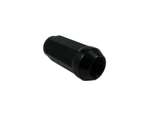 Black Long Bulge Acorn Lug Nuts 14x2 Thread Pack Of 20 Cold Forged Carbon Steel 60 Degrees Taper 3 4 In Hex 1 75 Length