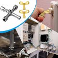 2pcs Gas Meter Key 6mm Square Spanner Utility For Opening Box Electric Distribution Cabinet Gold