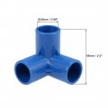Uxcell 3-way Elbow Pvc Pipe Fitting Furniture Grade 25mm Size Tee Corner Fittings Blue 10pcs