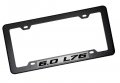 Erpart Black Carbon Fiber Look License Plate Frame With 6 0 L76 On Silver Highly Polished Real Aluminum Emblem