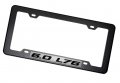 Erpart Black Carbon Fiber Look License Plate Frame With 6 0 L76 On Silver Highly Polished Real Aluminum Emblem