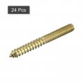 Uxcell M8x70mm Hanger Bolts 24pcs Double Ended Thread Dowel Screws For Wood Furniture Connecting