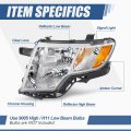 Factory Style Halogen Headlight Assembly For Ford Edge 2007-2010 Driver Left Side Chrome Housing Amber Corner
