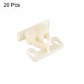 Uxcell Furniture Cabinet Closet Door Double Roller Catch Abs Beige 20pcs