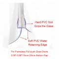 Cozylkx 2pcs Frameless Glass Door Bottom Gap Seal Strip For 1 4 27 5 Long Shower Room Sweep Stop Leaking