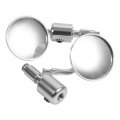 2-pc 7 8 Motorcycle Rearview Mirrors Round Handlebar Bar End Rear View Motorbike Sidemirror Silver