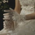 Zcargel Long Elegant Gloves Women Tulle Bridal Accessories Short Transparent For Bride Flower Girls Wedding Prom Party One Size