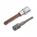 Uxcell T55 Torx Bit Socket 1 2 Square Drive Cr-v Sockets S2 Steel Bits 4 Length With Hex Shank Power Drill Adapter