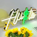 Hustle Neon Signs With Dimmer For Wall Decor By 5v Usb Power Gold Led Sign Bedroom Office Shop Size 17x7inches White Green 