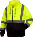 Pyramex Rszh3210m Rszh32 Series Sweatshirts Hi-vis Lime Zipper Sweatshirt With Black Bottom Size Medium Green 