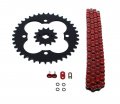 Red O Ring Chain Sprocket Black For 1986-1987 Honda Trx250r 250r 13 39 96l