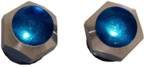 Hex Valve Caps Blue Chrome