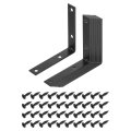 20 Pcs L Corner Bracket Brace Metal Joint Right Angle Brackets Fastener With Screws For Wood Shelves Black 3 15 X0 59 X3 
