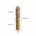 Uxcell M4 Hanger Bolts Length 1 25mm Double Headed Self-tapping Screw 4mm Wood Joint Furniture Legs 100pcs