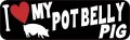Stickertalk I Love My Pot Belly Pig Vinyl Sticker 10 Inches By 3 
