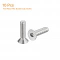 Uxcell 5 16-18x1-1 4 Flat Countersunk Head Socket Cap Screws 10pcs 304 Stainless Steel Hex Full Thread Bolts