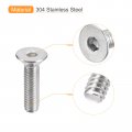 Uxcell 5 16-18x1-1 4 Flat Countersunk Head Socket Cap Screws 10pcs 304 Stainless Steel Hex Full Thread Bolts