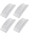 4 Pack 6 In 20 Led Rectangle Truck Trailer Side Marker Lights Waterproof Clear Lens Red Light Clearance Lamps For Rv Bus And 
