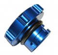 Vms Racing Blue Oil Cap With Black Engine Notice Emblem In Cnc Machined Billet Aluminum Compatible Chevy Chevrolet Camaro Ss