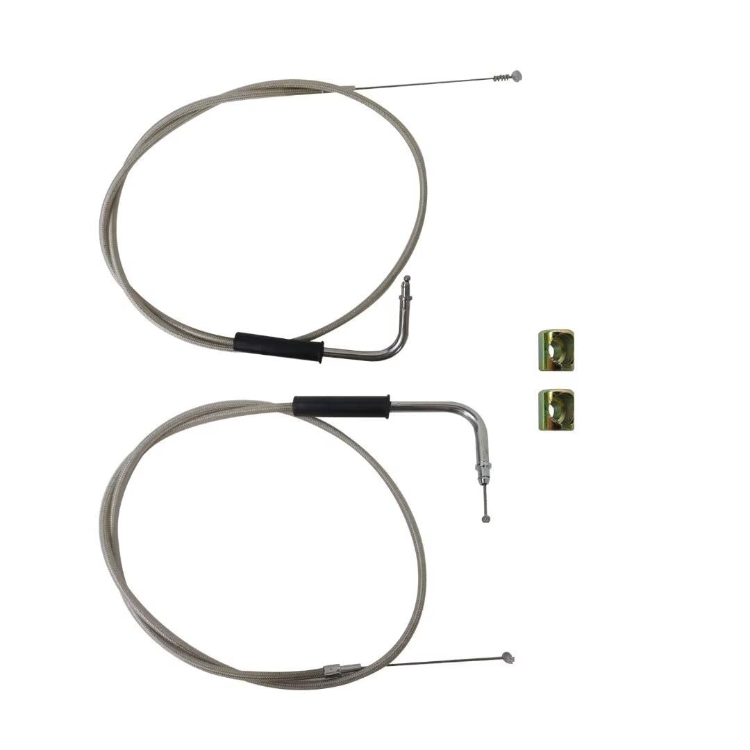 42 5635696a Stainless Steel Throttle Idle Cable Set For Harley-davidson Fxst 1996-up