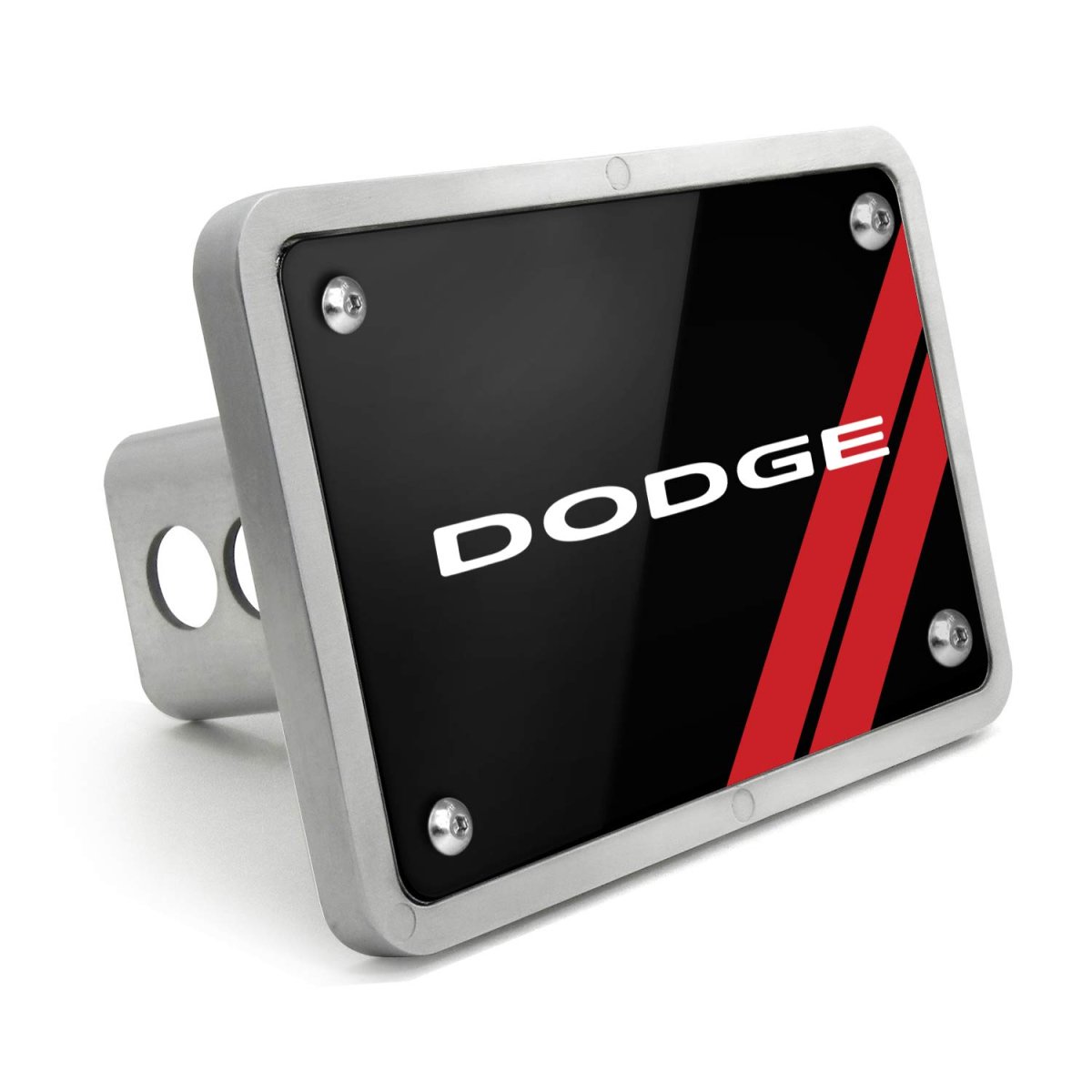 Dodge Graphic Black Plate Billet Aluminum 2 Inch Tow Hitch Cover For Suv And Truck
