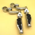 Chrome 360 Adjustable Peg Mounting Kit Flat End Footpegs For V-star Roadstar Suzuki Boulevard Equipped With 1-1 4 Inch Front 