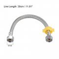 Uxcell Angle Valve Water Stop G1 2 Male Thread Ways 201 Stainless Steel Blue With Ornament Cover And Faucet Supply Line