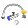 Uxcell Angle Valve Water Stop G1 2 Male Thread Ways 201 Stainless Steel Blue With Ornament Cover And Faucet Supply Line