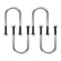 Trailer U-bolt Kits For Round Axle 2-7 8a W X 5-5 L Set Of 4 Steel 