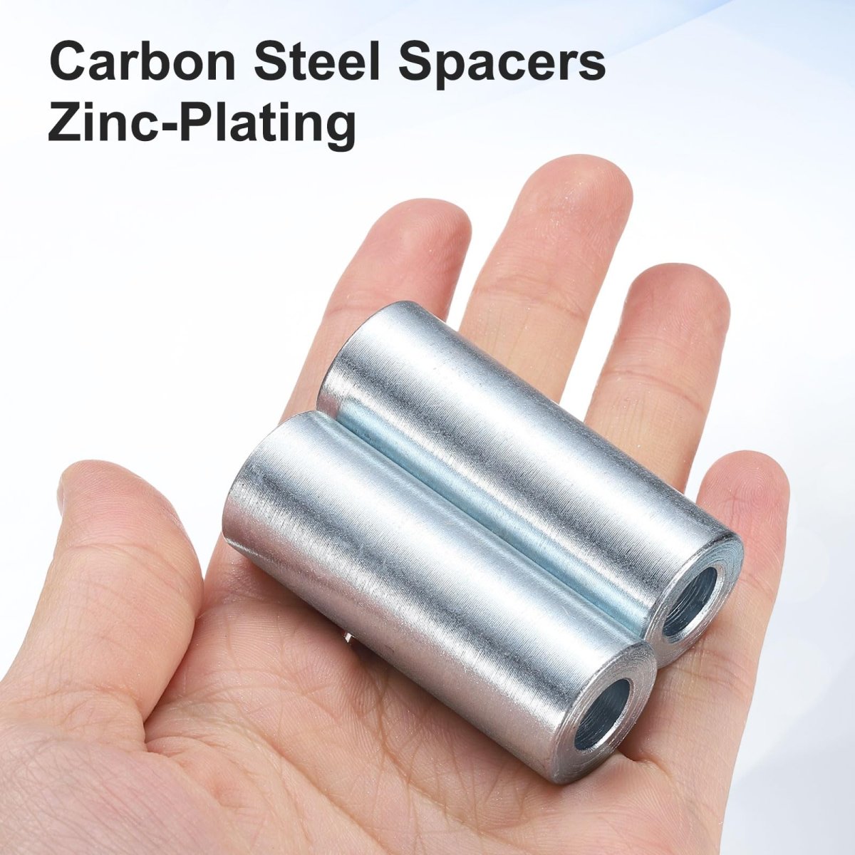 5 Pcs Galvanized Steel Spacer 3 8 Bore X 4 Od 2 Length Unthreaded Standoff Bushing Plain Finish Round Metal Fits M12 Screws
