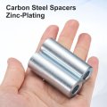 5 Pcs Galvanized Steel Spacer 3 8 Bore X 4 Od 2 Length Unthreaded Standoff Bushing Plain Finish Round Metal Fits M12 Screws