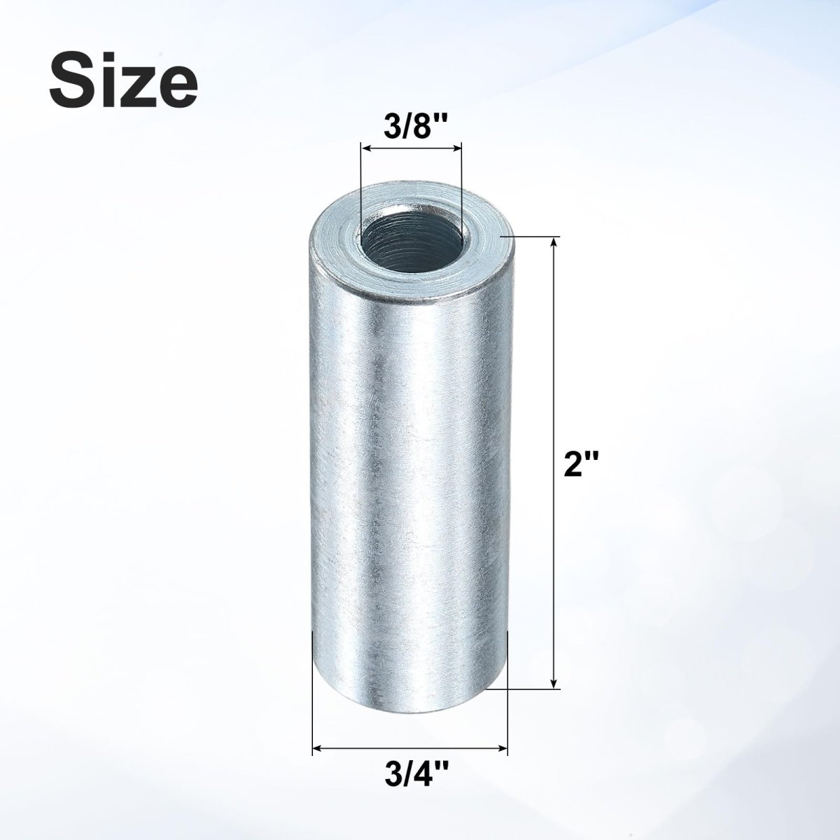 5 Pcs Galvanized Steel Spacer 3 8 Bore X 4 Od 2 Length Unthreaded Standoff Bushing Plain Finish Round Metal Fits M12 Screws