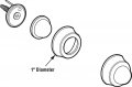 Prime-line J 4570 1 In Cast Brass Bright Wall Stop With Convex Bumper Single Pack