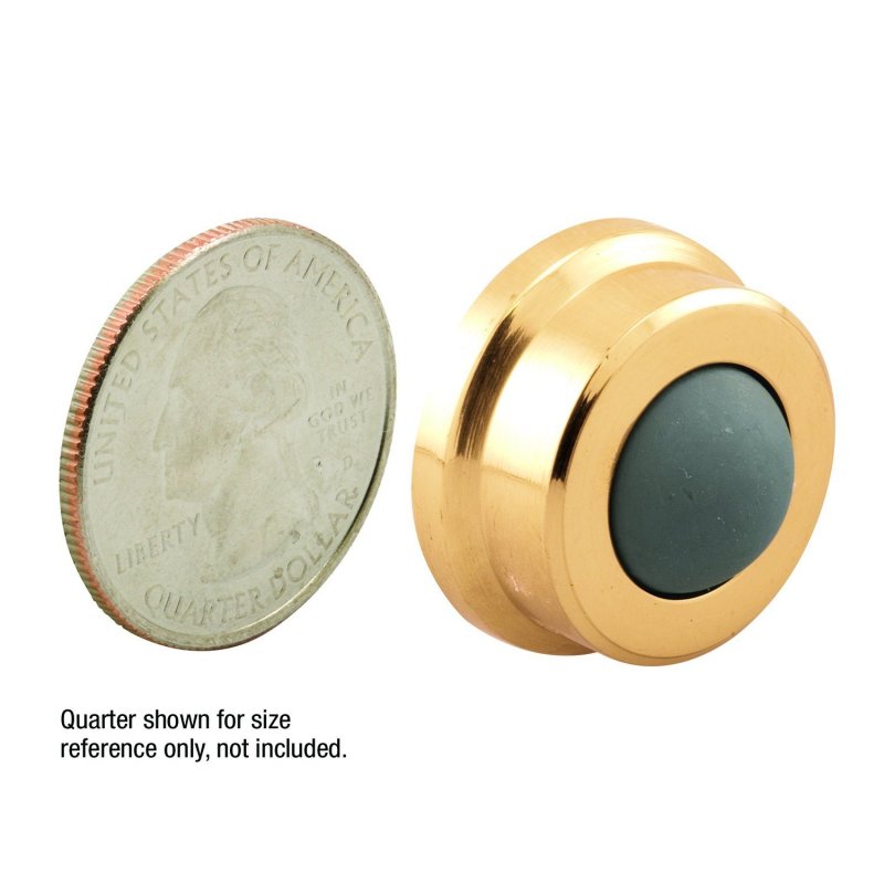 Prime-line J 4570 1 In Cast Brass Bright Wall Stop With Convex Bumper Single Pack