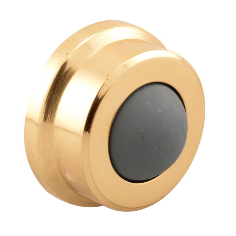 Prime-line J 4570 1 In Cast Brass Bright Wall Stop With Convex Bumper Single Pack