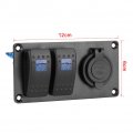 Qiilu 2 Gang Rocker Switch Panel 3 Pin On Off Pre-wired Aluminum Waterproof For 12v 24v Automotive Cars Marine Boats Atvs