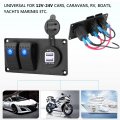 2 Gang Rocker Switch Panel 3 Pin On Off Pre-wired Aluminum Waterproof For 12v 24v Automotive Cars Marine Boats Atvs Trailers