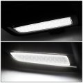 Compatible With Honda Civic Sedan Coupe Pair Of Led Drl Fog Light Bezels Chrome Cover