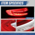 Fo2804118 Full Led Rear Outer Tail Lights Brake Lamps Compatible With Ford Fusion 2017-2020 Driver Left Side Chrome Housing Red