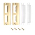 T Door Strike Plate 2pcs 128mm X 42mm 201 Stainless Steel Latch Deadbolt For Frame Jamb Gold 