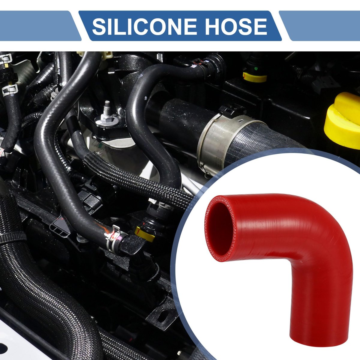 1 Set 45mm 77 Id 100mm 3 94 Length 90 Degrees Red Car Silicone Hose Coolant With Clamps Universal