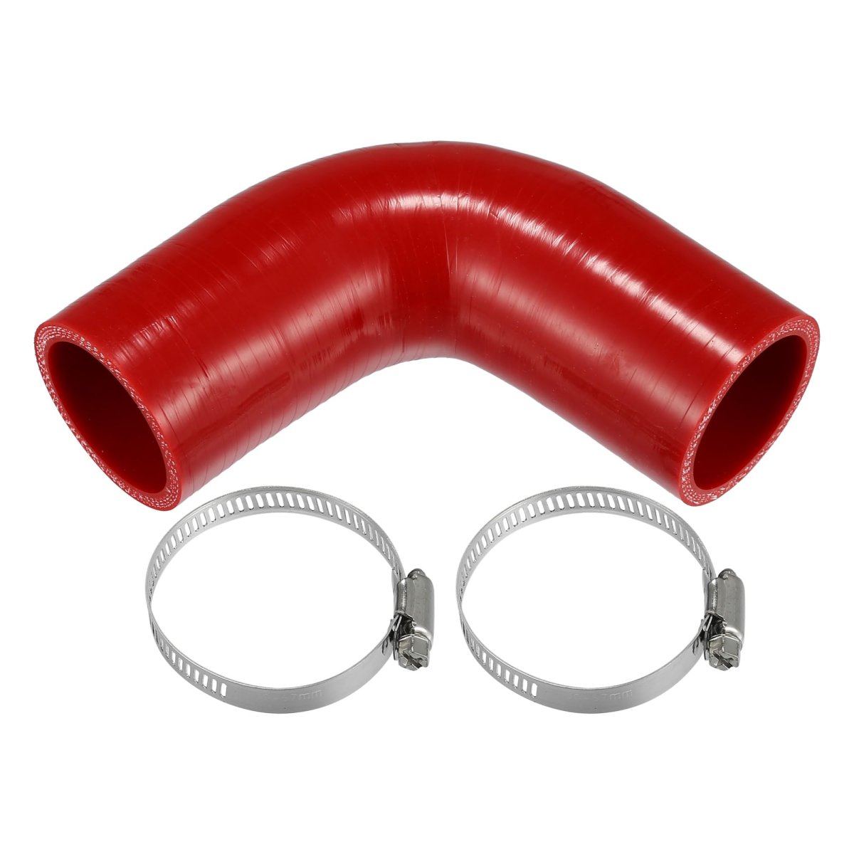 1 Set 45mm 77 Id 100mm 3 94 Length 90 Degrees Red Car Silicone Hose Coolant With Clamps Universal