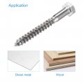 Uxcell Hex Lag Screws M8 X 75mm 304 Stainless Steel Half Thread Self-tapping Bolts For Wood Screw 10pcs