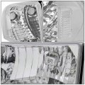 Chrome Housing Clear Corner Headlight Corner Lamps Tool Kit Compatible With Dodge Ram 1500 2500 3500 94-02