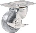 Shepherd Hardware 9280 4-inch Hard Rubber Swivel Plate Caster With Brake 255-lb Load Capacity 