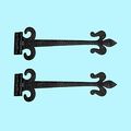2 Door Hinge Black Wrought Iron Strap 18 