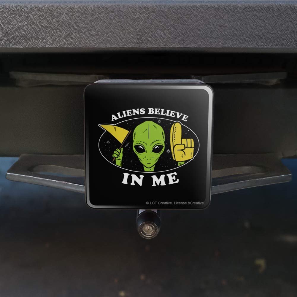 Graphics More Aliens Believe In Me Funny Humor Tow Trailer Hitch Cover Plug Insert